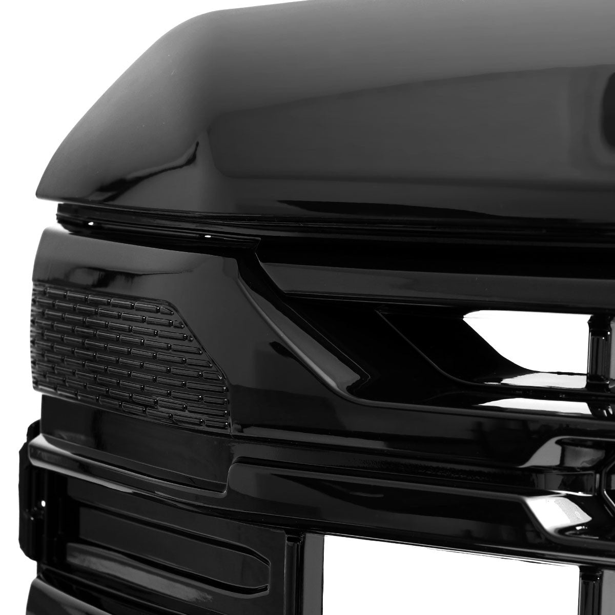 Spec-D Tuning - 2022-2025 GMC Sierra 1500 Glossy Black SLE Style Mesh Front Upper Hood Grille - HG-GMC2215JM-JB