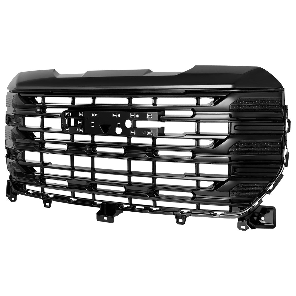 Spec-D Tuning - 2022-2025 GMC Sierra 1500 Glossy Black SLE Style Mesh Front Upper Hood Grille - HG-GMC2215JM-JB
