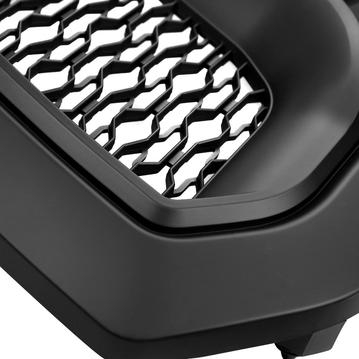 Spec-D Tuning - 2013-2018 Dodge RAM 1500 Rebel Style Front Hood Grille w/ Amber LED Lights - HG-RAM1315BB-LED-JB