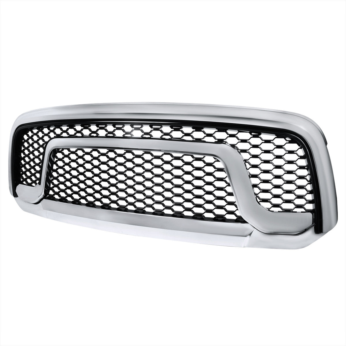 Spec-D Tuning - 2013-2018 Dodge RAM 1500 Chrome ABS Rebel Style Honeycomb Mesh Grille - HG-RAM1315CB-GL