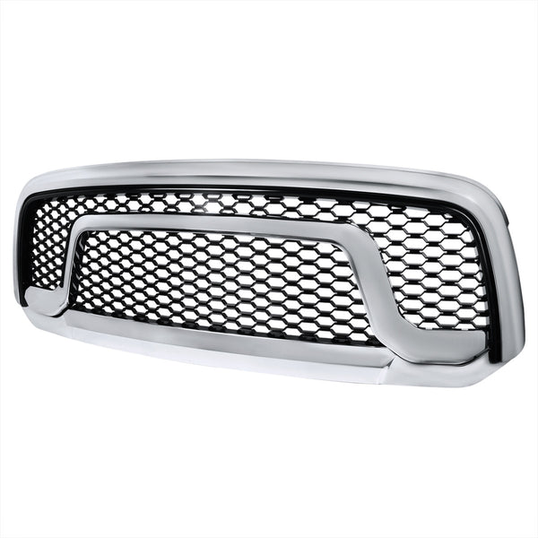 Spec-D Tuning - 2013-2018 Dodge RAM 1500 Chrome ABS Rebel Style Honeycomb Mesh Grille - HG-RAM1315CB-GL