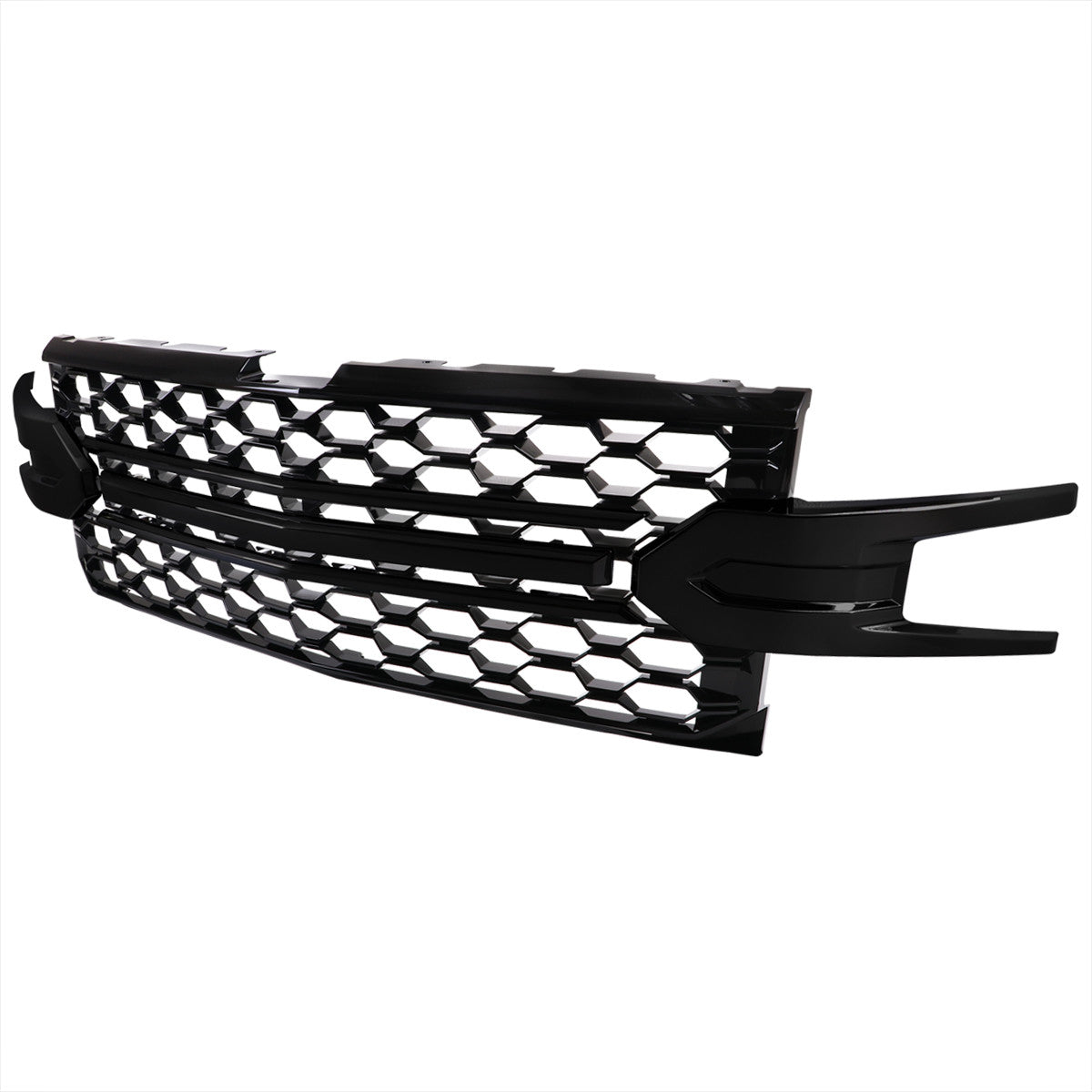 Spec-D Tuning - 2019-2022 Chevrolet Silverado 1500 LT Glossy Black Honeycomb Hood Grille - HG-SIV1915LTGB-GL