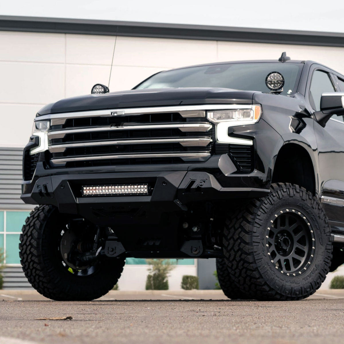 Spec-D Tuning - 2022-2026 Chevrolet Silverado 1500 High Country Chrome Mesh Front Upper Hood Grille - HG-SIV2215HCC-JB