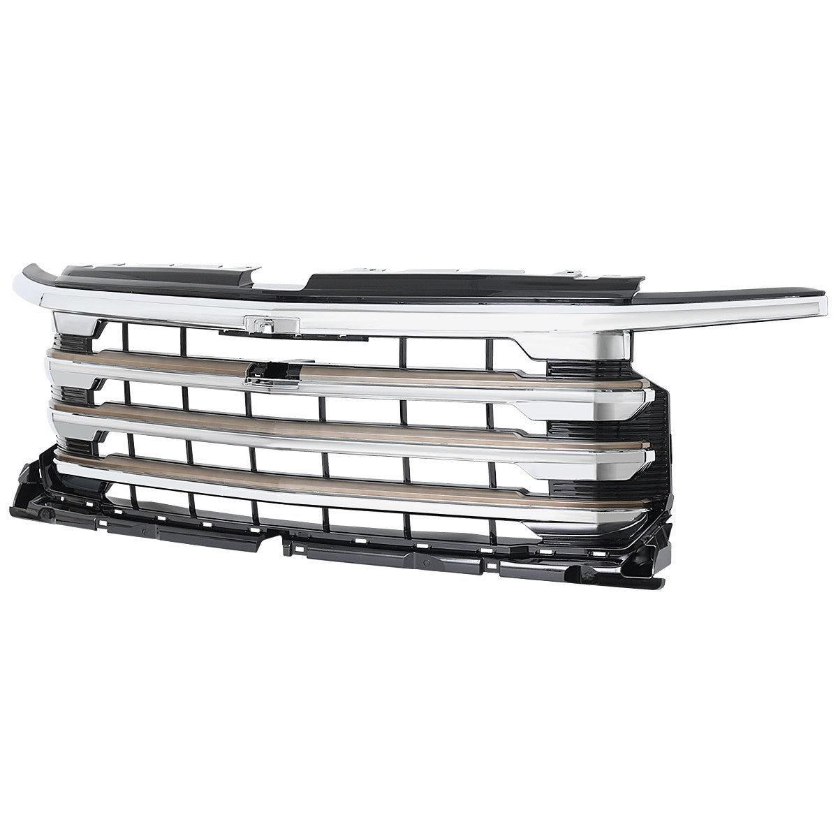 Spec-D Tuning - 2022-2026 Chevrolet Silverado 1500 High Country Chrome Mesh Front Upper Hood Grille - HG-SIV2215HCC-JB