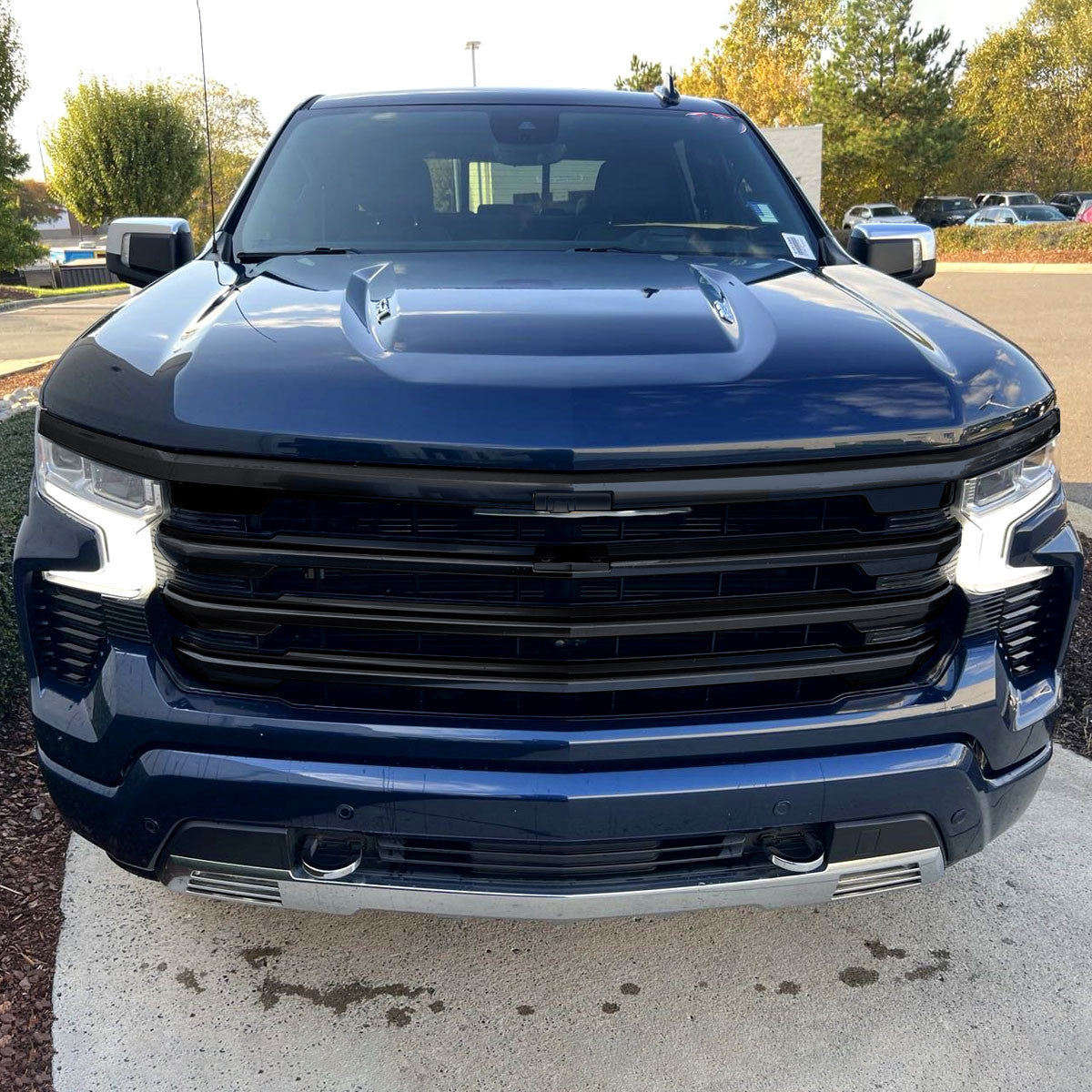 Spec-D Tuning - 2022-2026 Chevrolet Silverado 1500 High Country Black Mesh Front Upper Hood Grille - HG-SIV2215HCJM-JB