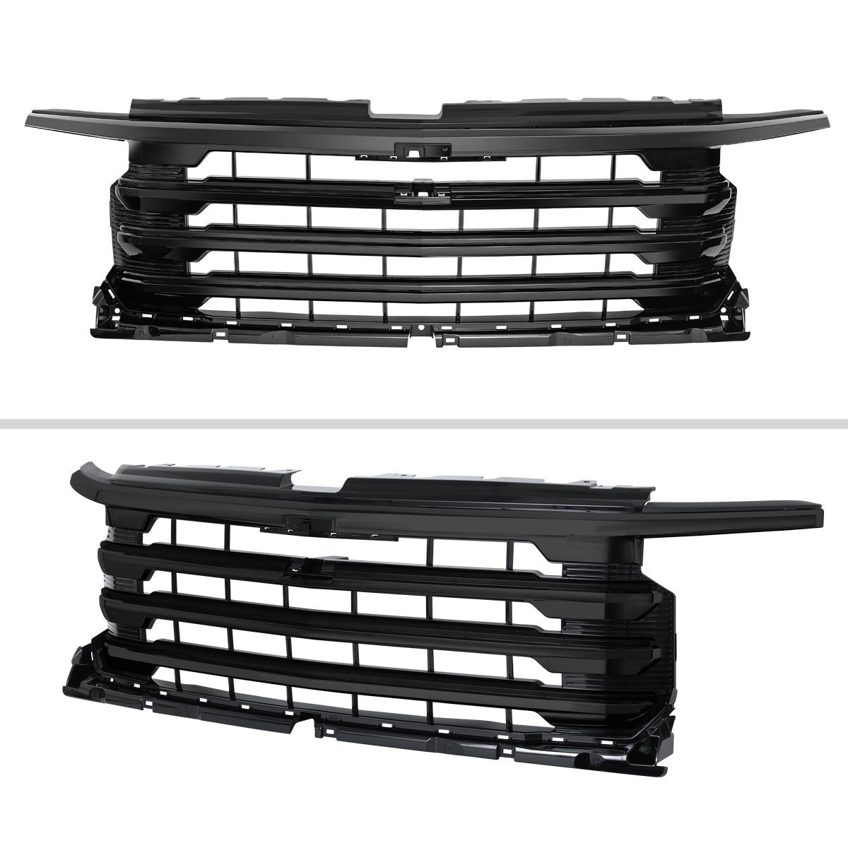 Spec-D Tuning - 2022-2026 Chevrolet Silverado 1500 High Country Black Mesh Front Upper Hood Grille - HG-SIV2215HCJM-JB