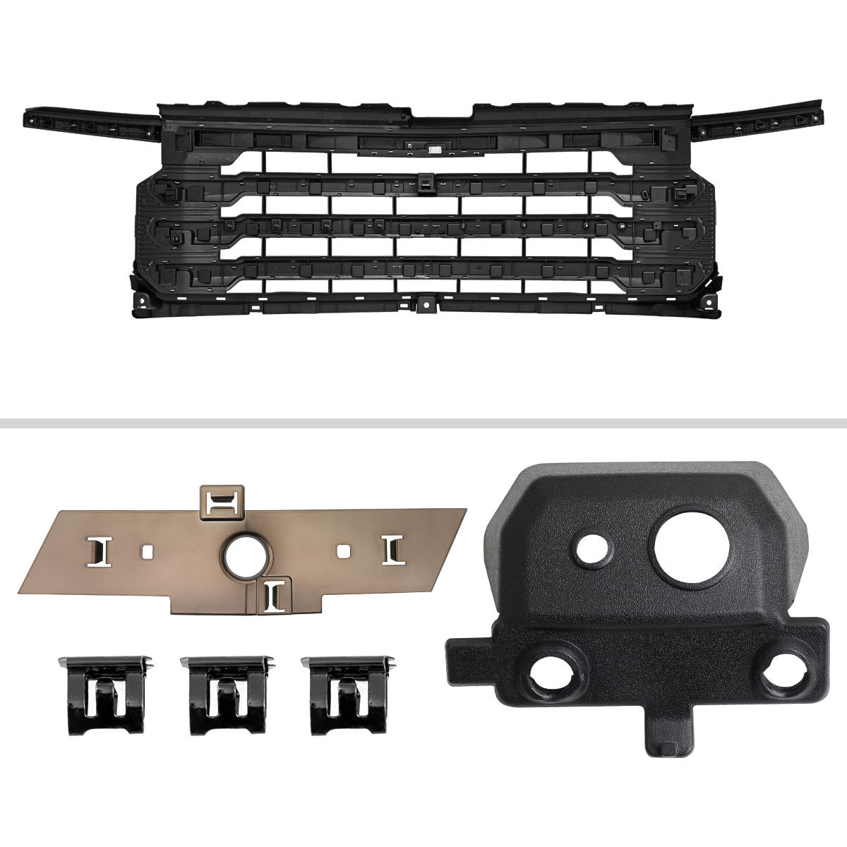 Spec-D Tuning - 2022-2026 Chevrolet Silverado 1500 High Country Black Mesh Front Upper Hood Grille - HG-SIV2215HCJM-JB