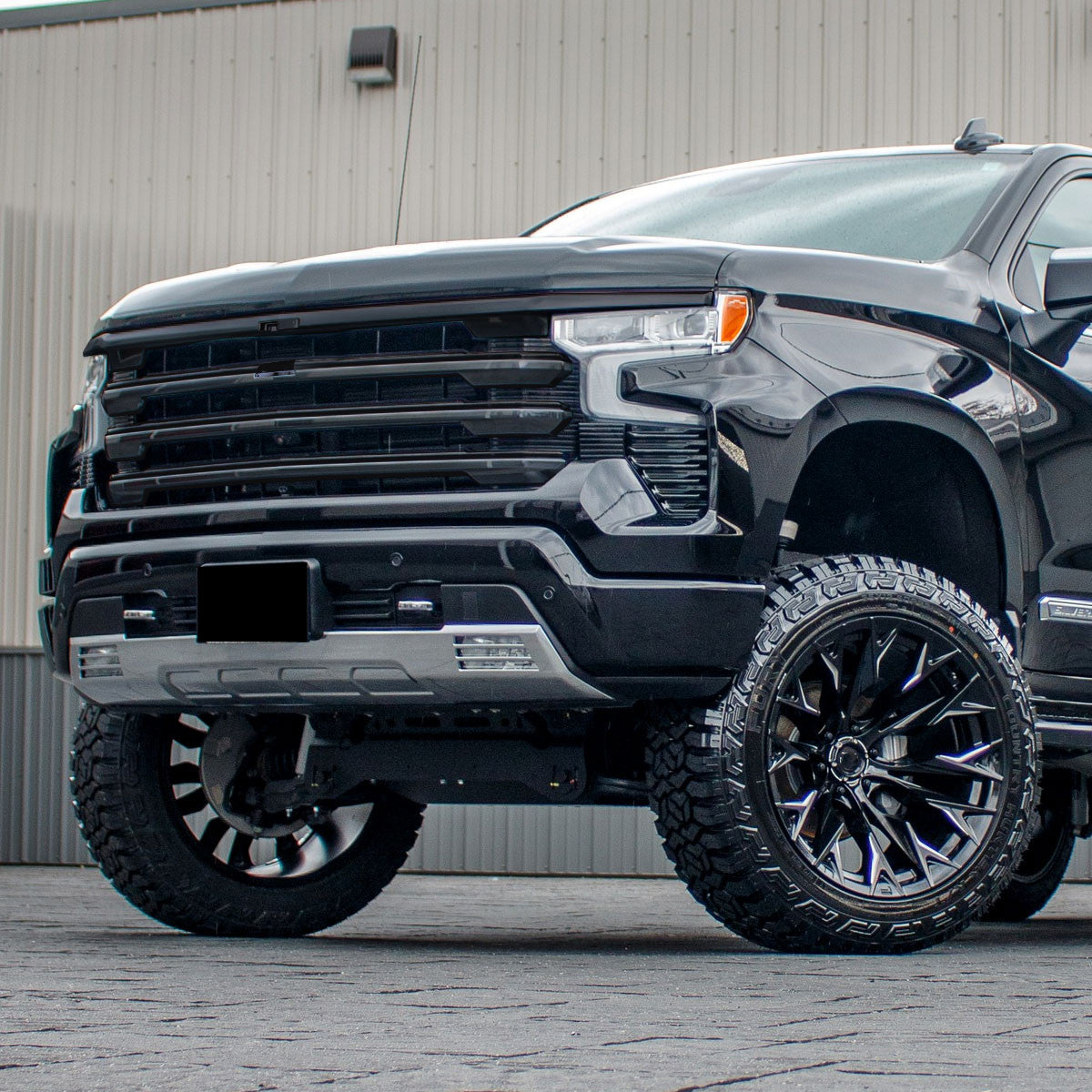 Spec-D Tuning - 2022-2026 Chevrolet Silverado 1500 High Country Black Mesh Front Upper Hood Grille - HG-SIV2215HCJM-JB