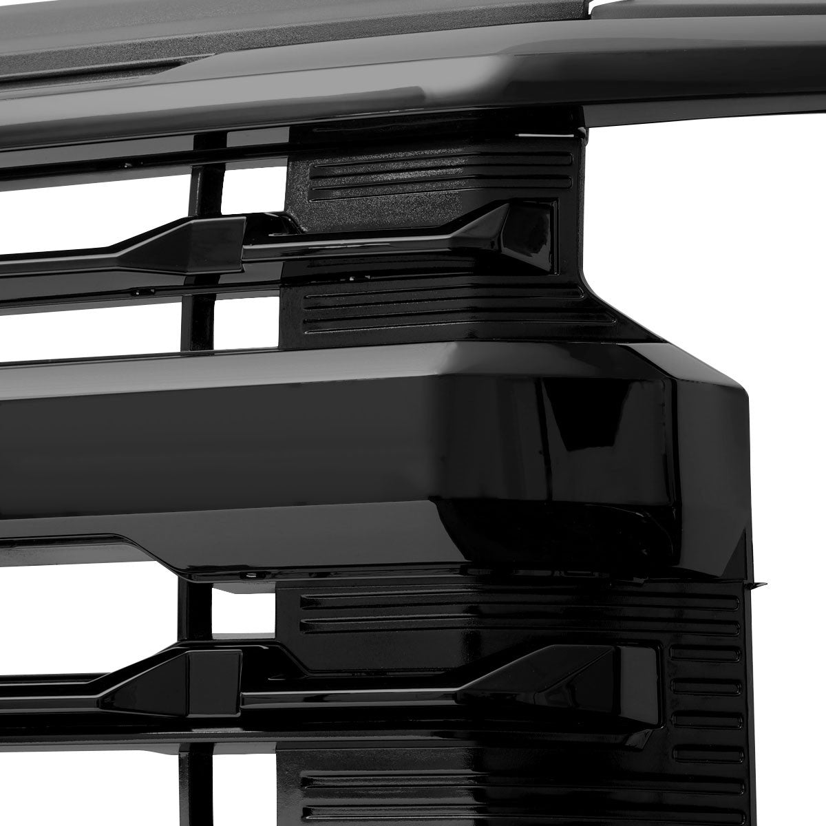 Spec-D Tuning - 2022-2026 Chevrolet Silverado 1500 Glossy Black Mesh Front Upper Hood Grille - HG-SIV2215JM-JB