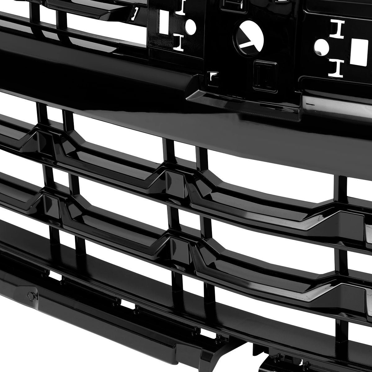 Spec-D Tuning - 2022-2026 Chevrolet Silverado 1500 Glossy Black Mesh Front Upper Hood Grille - HG-SIV2215JM-JB