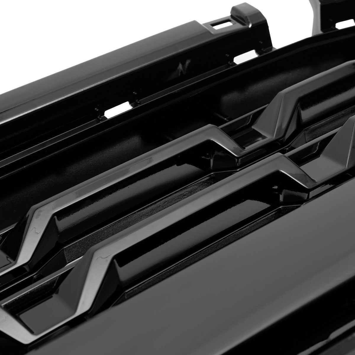 Spec-D Tuning - 2022-2026 Chevrolet Silverado 1500 Glossy Black Mesh Front Upper Hood Grille - HG-SIV2215JM-JB