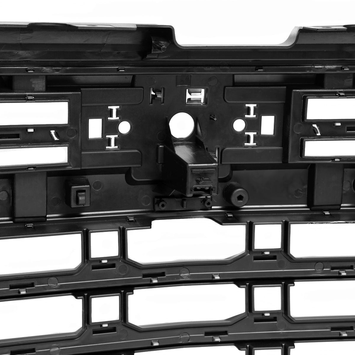 Spec-D Tuning - 2022-2026 Chevrolet Silverado 1500 Glossy Black Mesh Front Upper Hood Grille - HG-SIV2215JM-JB