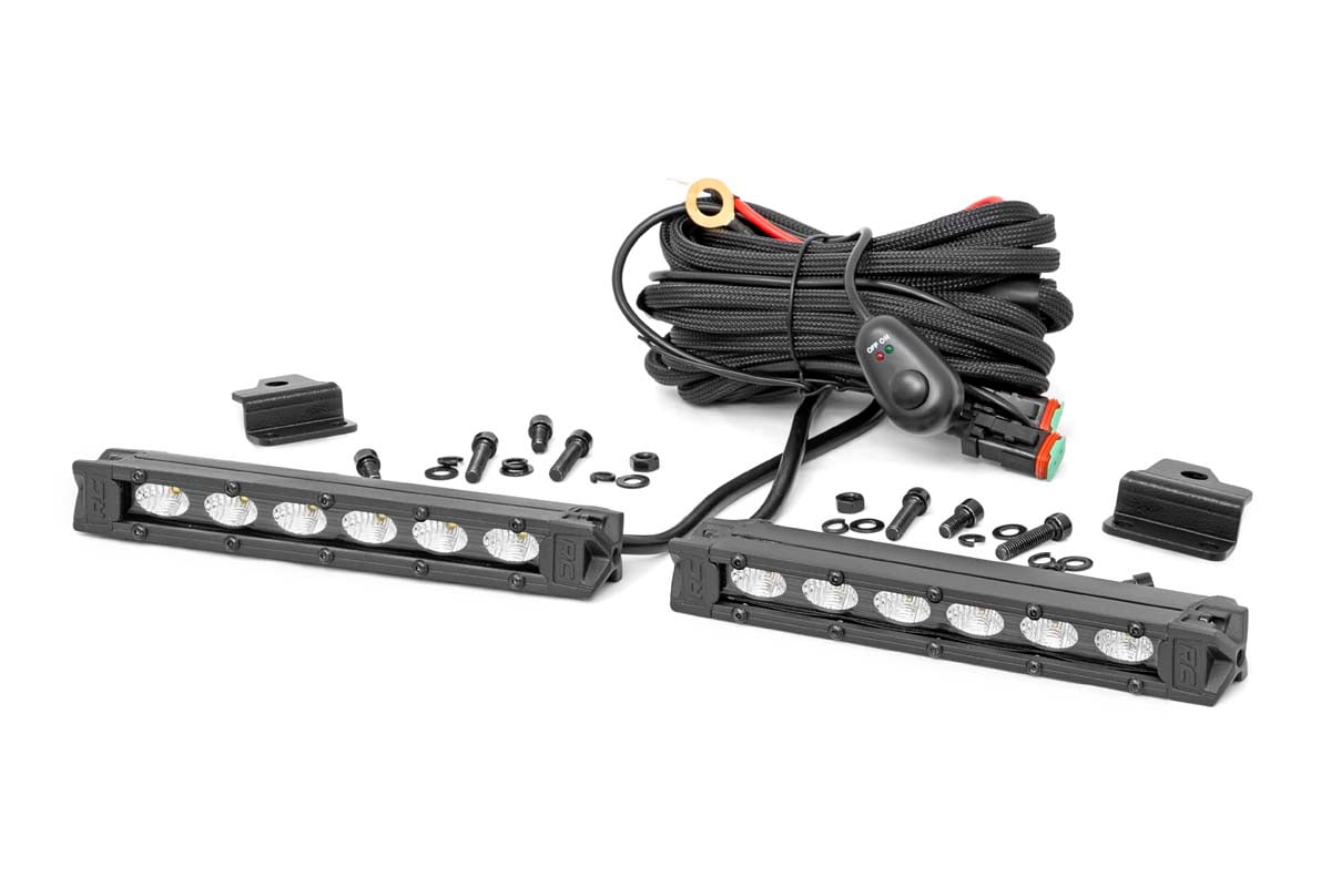 LED Light Kit | Bumper Mount | 6&quot; Black Slimline Pair | Honda Foreman