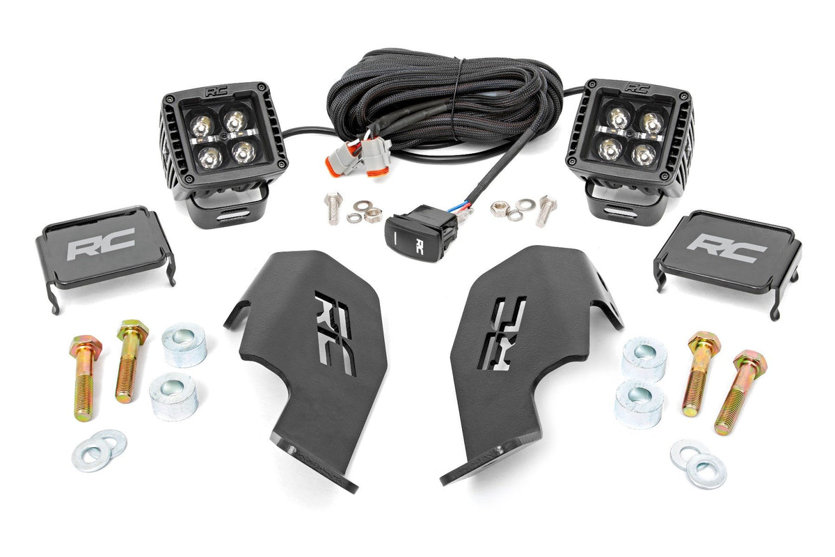 LED Light | Cage Mount | 2&quot; Black Pair | Amber DRL | Honda Talon 1000