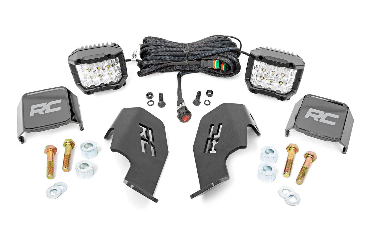 LED Light Kit | Cage Mount | 2&quot; Chrome Pair | Wide Angle | Honda Talon 1000R 