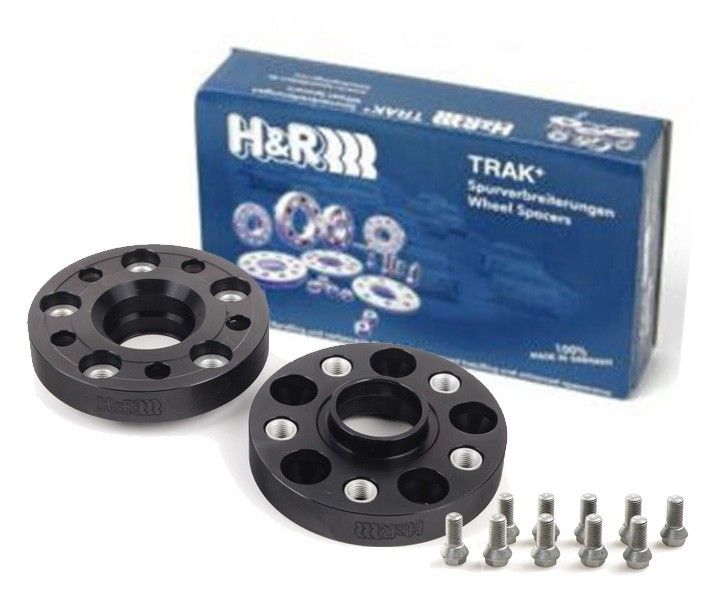 H&amp;R Trak+ 30mm DRA Spacer Bolt Pattern 5/120 CB 74mm Bolt Thread 12x1.5 - Black - 6075740SW