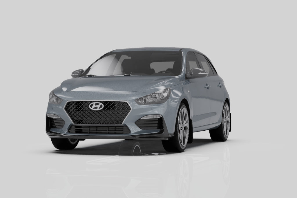 Rally Armor 19-21 Hyundai Elantra N Line Black UR Mud Flap w/ Grey Logo - MF59-UR-BLK/GRY