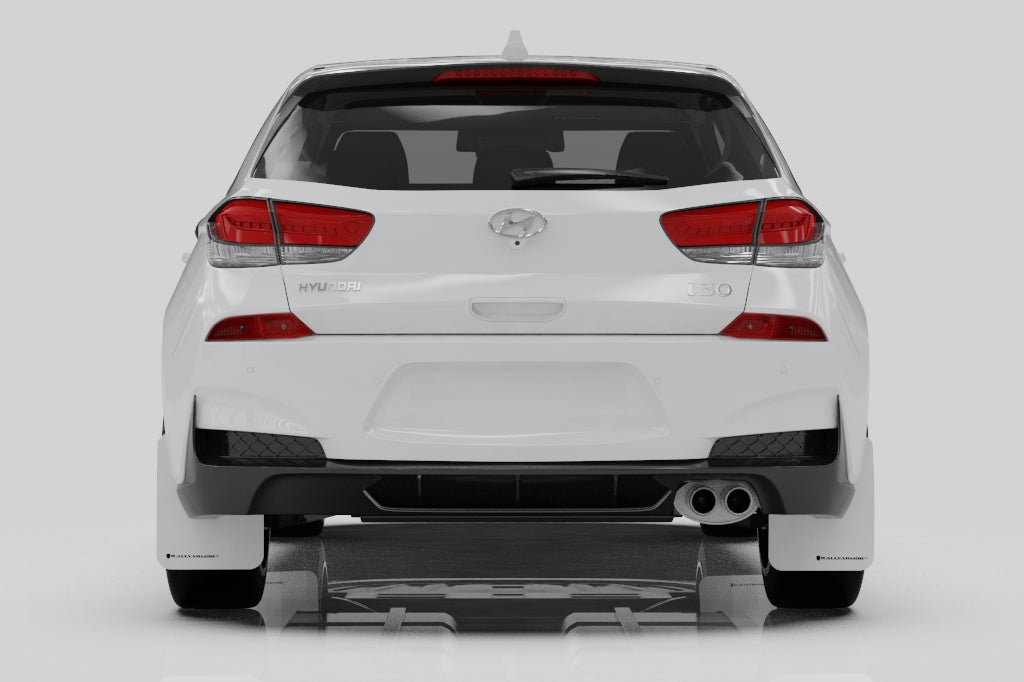 Rally Armor 19-21 Hyundai Elantra N Line Black UR Mud Flap w/ Grey Logo - MF59-UR-BLK/GRY