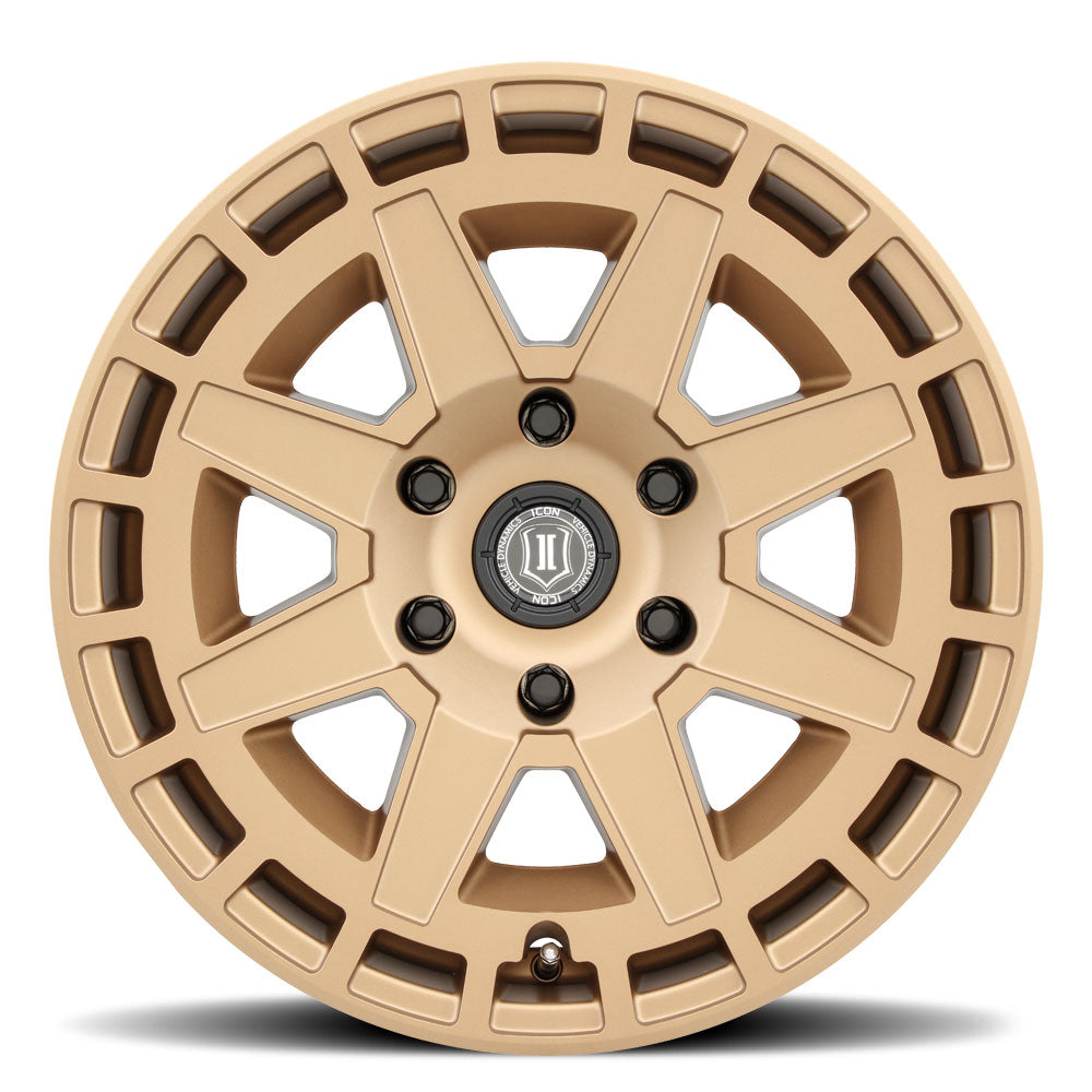 ICON Compass 17x8.5 6x5.5 0mm Offset 4.75in BS Satin Brass Wheel - 3217858347BS