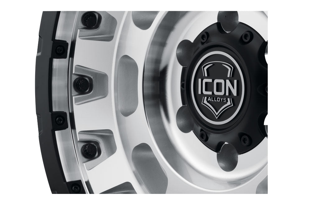 Icon Hammer Pro 17x8.5 / 5x5 / -6mm / 4.5in BS - Silver Machined - 21017857345SM
