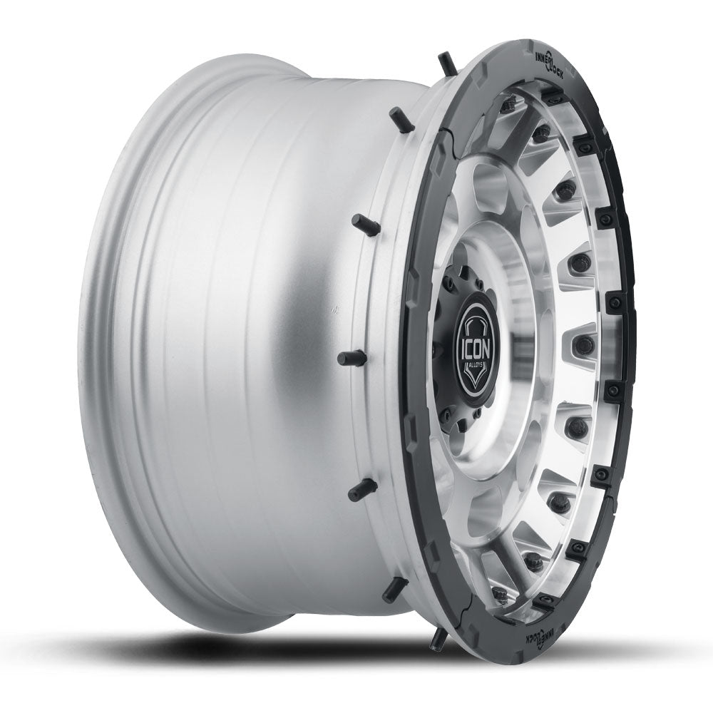 Icon Hammer Pro 17x8.5 / 6x135 / 6MM / 5in BS - Silver Machined - 21017856350SM