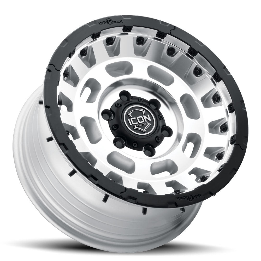 Icon Hammer Pro 17x8.5 / 5x150 / 25MM / 5.75in BS - Silver Machined - 21017855557SM