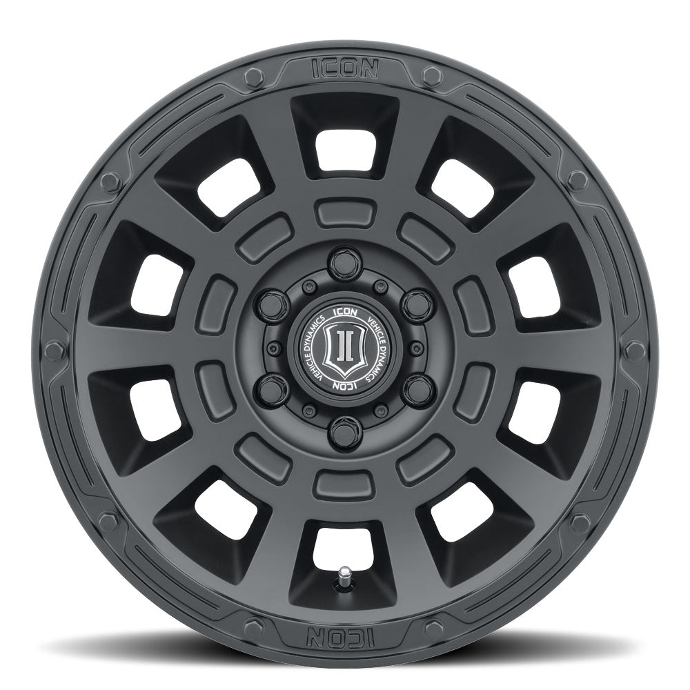 ICON Thrust 17x8.5 5x150 25mm Offset 5.75in BS Satin Black Wheel - 2817855557SB