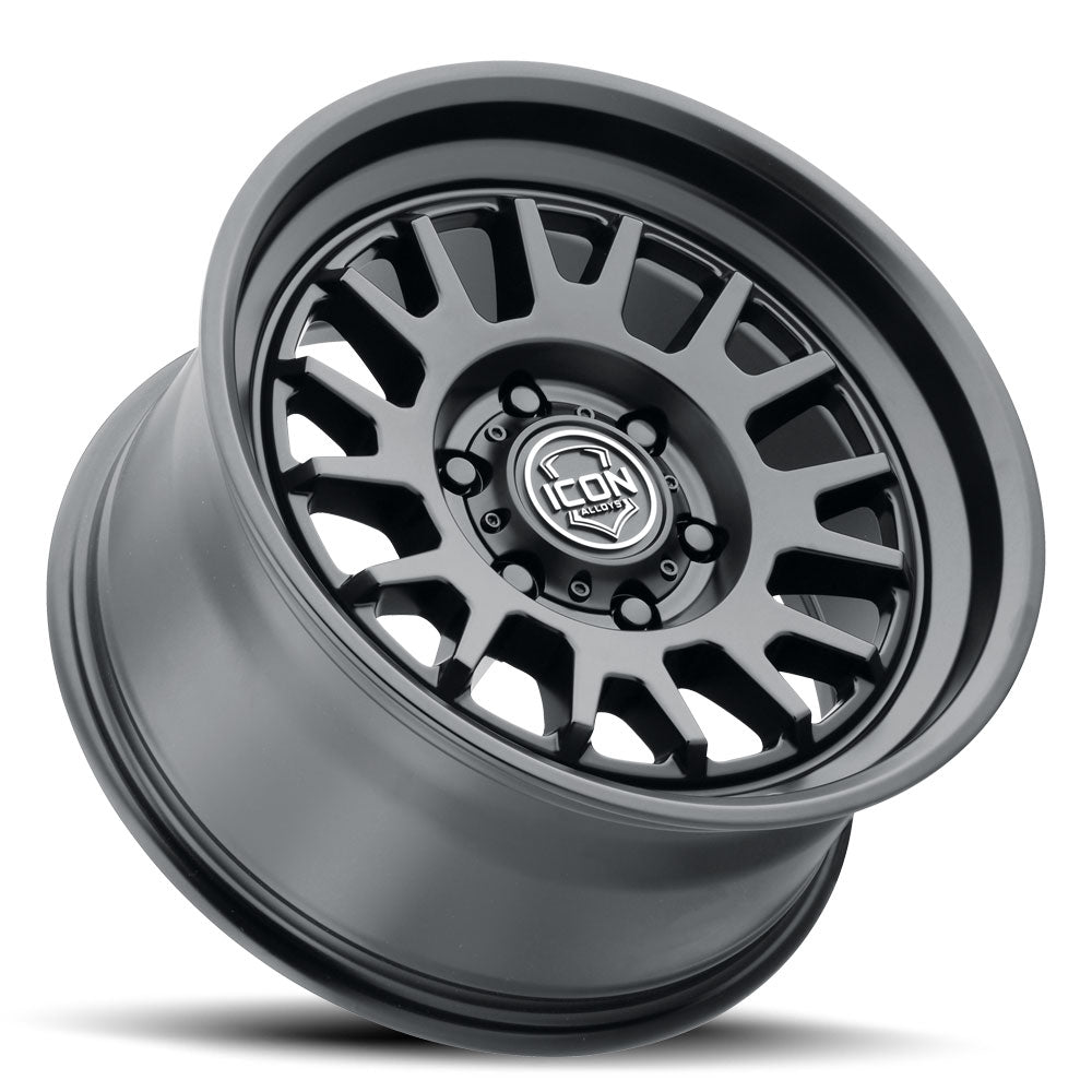 ICON Anza 17x8.5 6x5.5 0mm Offset 4.75in BS 106.1mm Hub Bore Satin Black Wheel - 8217858347SB