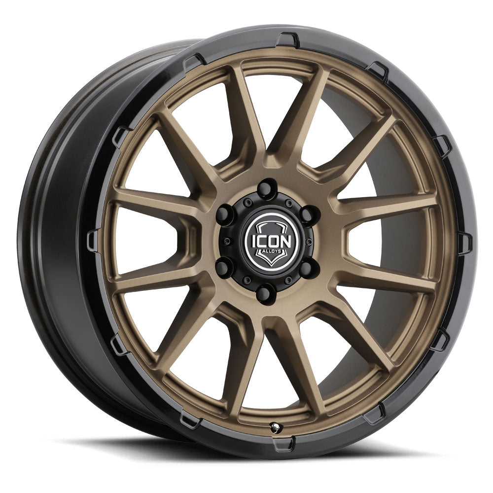 ICON Alloys Cajon 20x9 / 5x5 / -12mm / 4.5in BS Satin Bronze Wheel w/ GB Lip - 8320907345SBGB
