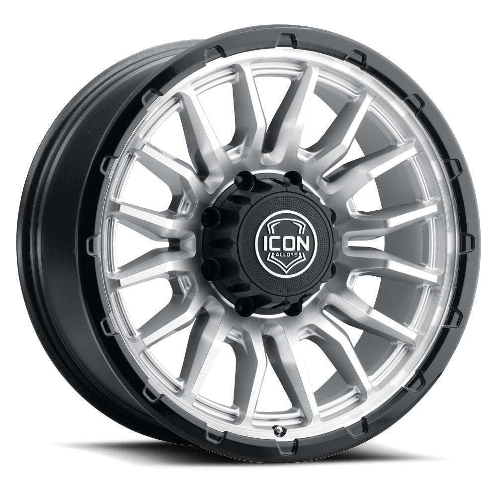 ICON Alloys Cajon 20x9 / 8x180 / 12mm / 5.5in BS Silver Machined Wheel w/ GB Lip - 8320908955SMGB