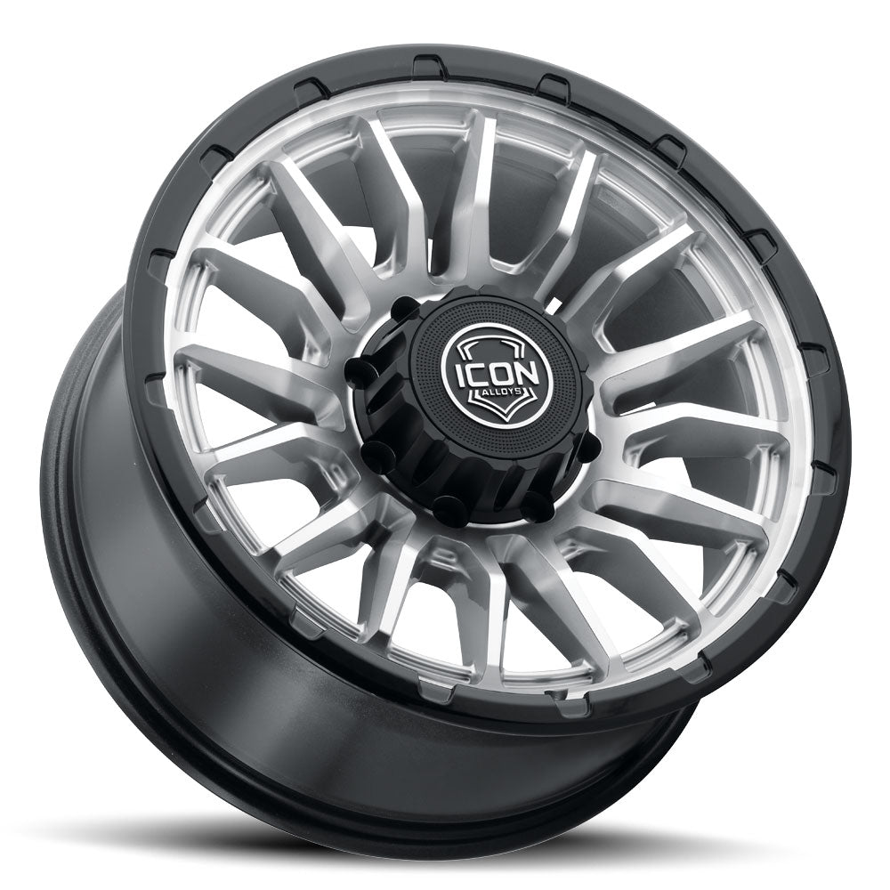 ICON Alloys Cajon 20x9 / 8x180 / 12mm / 5.5in BS Silver Machined Wheel w/ GB Lip - 8320908955SMGB
