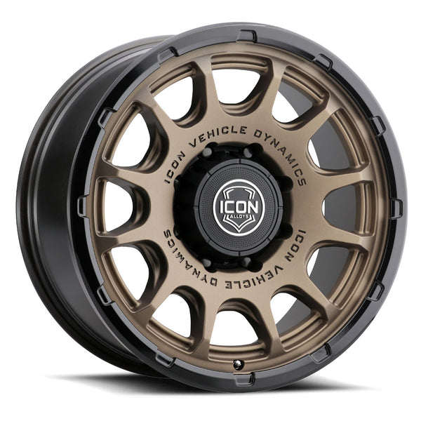 ICON Alloys Rancho 20x9 / 8x170 / 6mm / 5.25in BS Satin Bronze w/ Gloss Black Lip Wheel - 8420908152SBGB