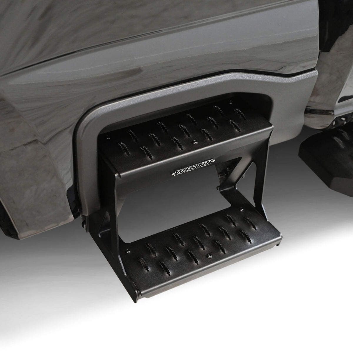 Westin 23-26 Ford F-250 F-350 F-450 F-550 Grate Side Bed Step Textured Black - 27-74005 - front view