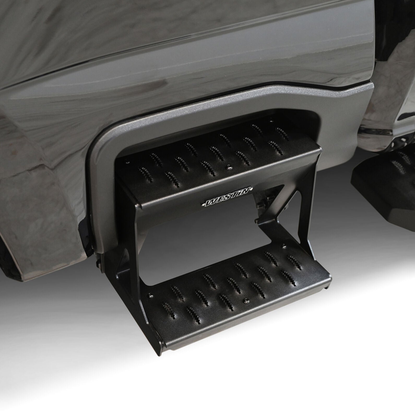 Westin 23-26 Ford F-250 F-350 F-450 F-550 Grate Side Bed Step Textured Black - 27-74005 - front view