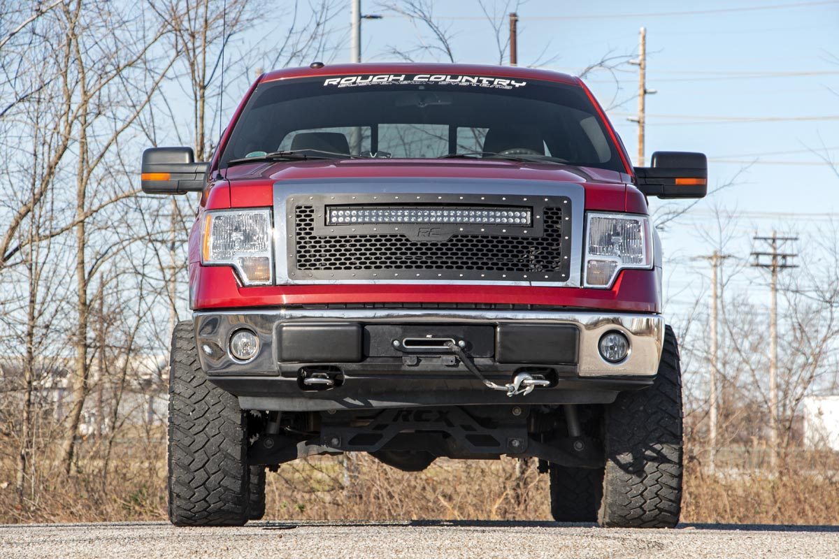 Mesh Grille | 30&quot; Dual Row LED | Black | White DRL | Ford F-150 (09-14)