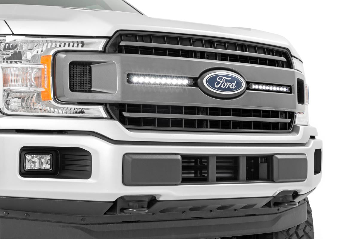 LED Light Kit | Grille Mount | 10&quot; Black Slimline Pair | Ford F-150 (18-20)