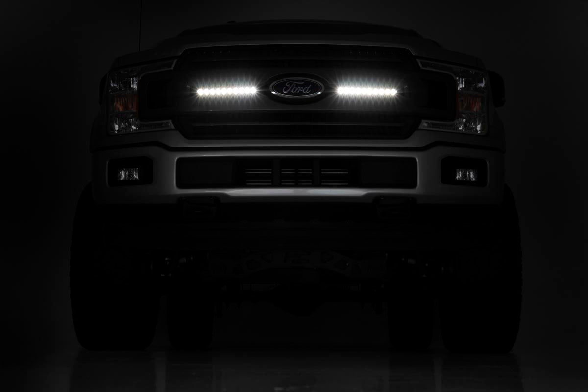 LED Light Kit | Grille Mount | 10&quot; Black Slimline Pair | Ford F-150 (18-20)