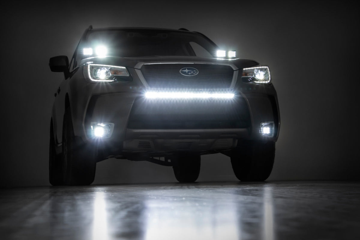 LED Light Kit | Fog Mount | 2&quot; Black Pair | Flood | Subaru Forester (14-18)