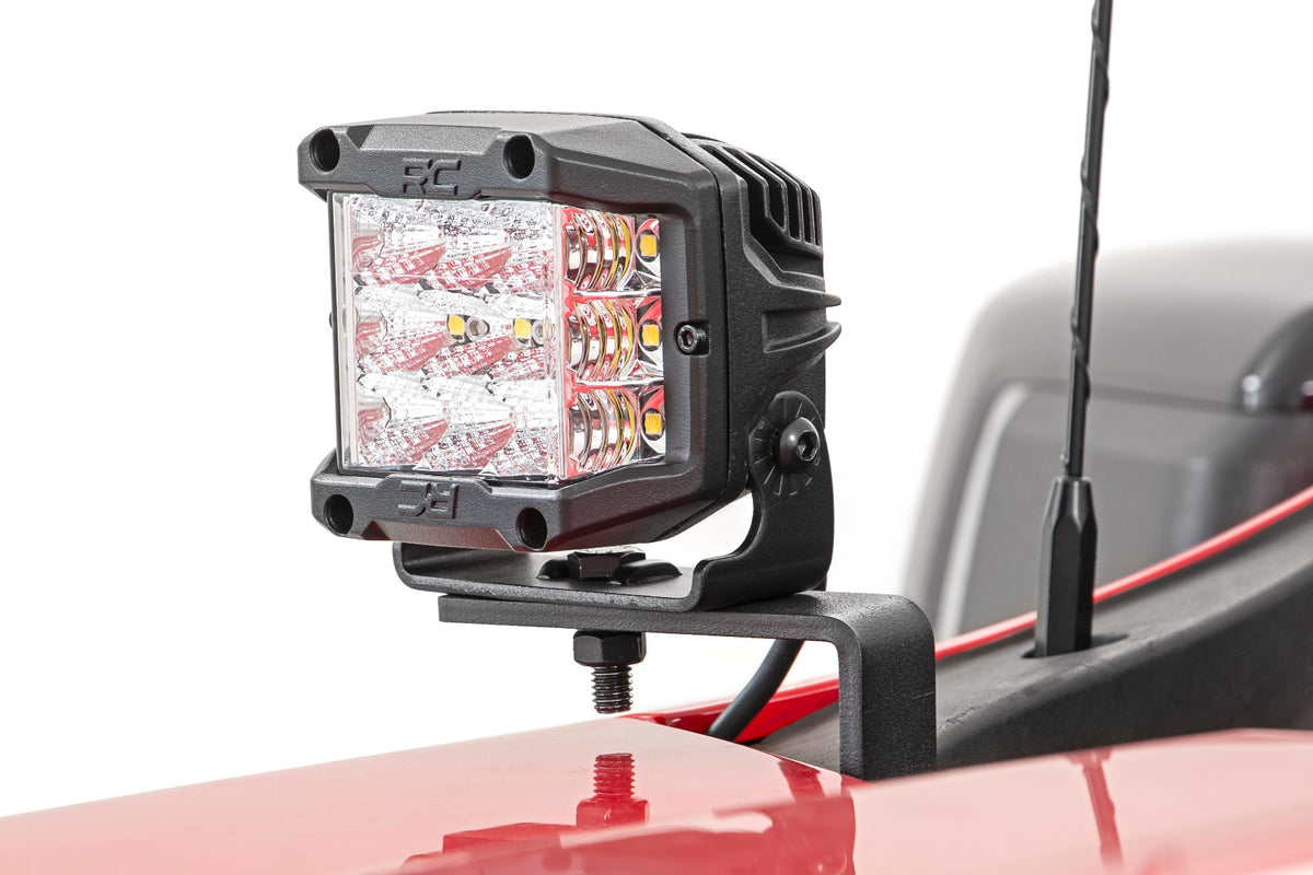 LED Light Kit | Ditch Mount | 2&quot; Black Pair | Flood | Chevy Silverado 1500 (19-24)