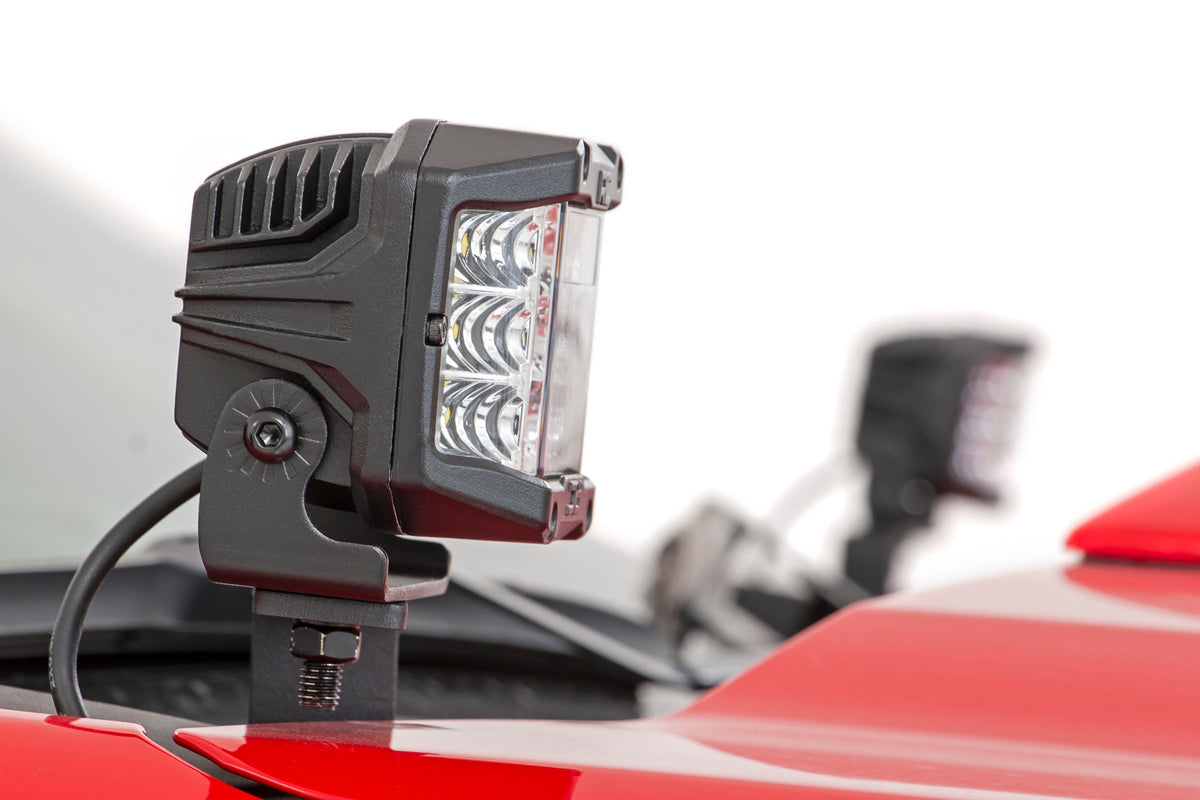 LED Light Kit | Ditch Mount | 2&quot; Black Pair | Flood | Chevy Silverado 1500 (19-24)