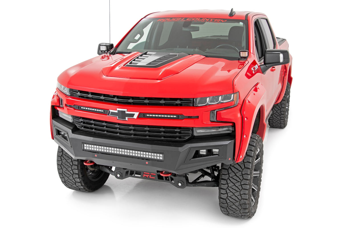 LED Light Kit | Ditch Mount | 2&quot; Black Pair | Flood | Chevy Silverado 1500 (19-24)