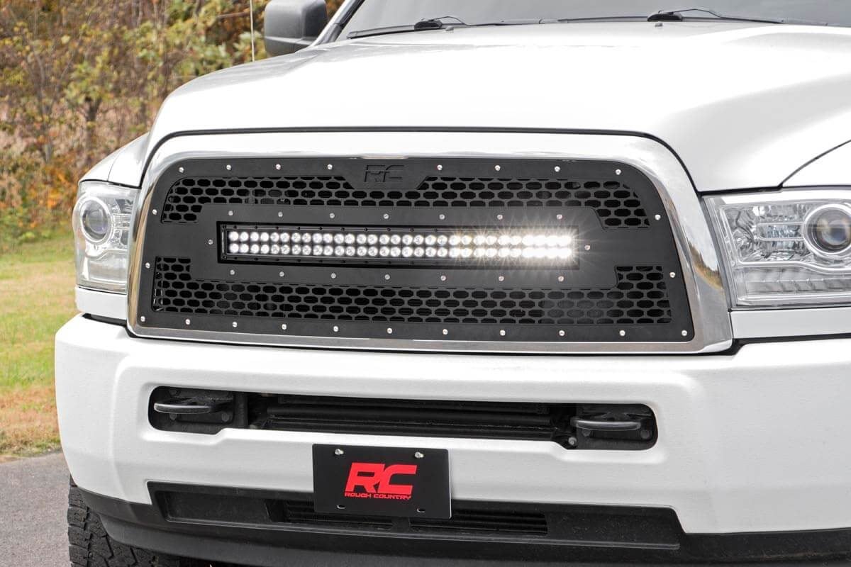Mesh Grille | 30&quot; Dual Row LED | Black | Ram 2500/3500 2WD/4WD (2013-2018)