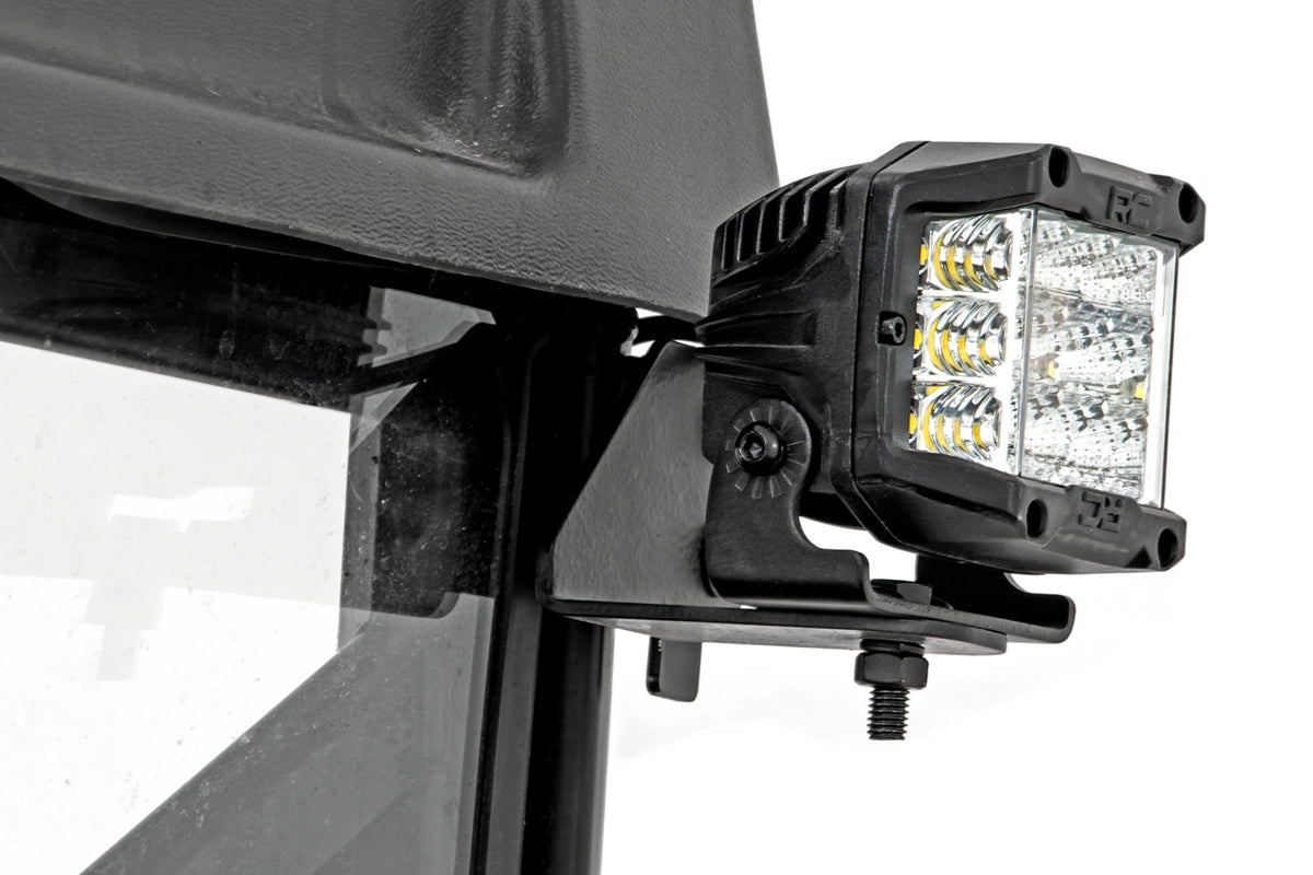 LED Light | RR Cage Mount | 2&quot; Chrome Pair | Wide Angle | Polaris Ranger 1000/Ranger XP 900/1000