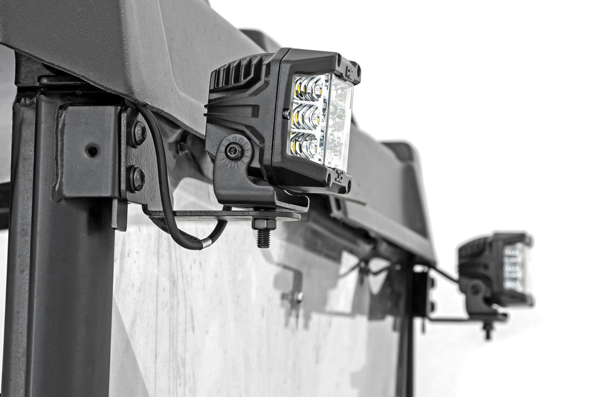 LED Light | RR Cage Mount | 2&quot; Chrome Pair | Wide Angle | Polaris Ranger 1000/Ranger XP 900/1000