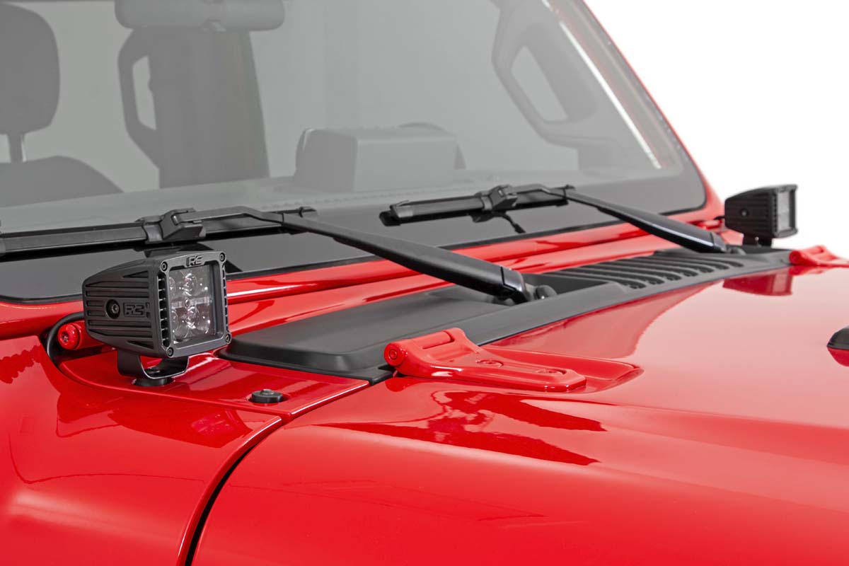 LED Light Kit | Cowl Mount | 2&quot; Black Pair | Jeep Gladiator JT/Wrangler JL (18-24)