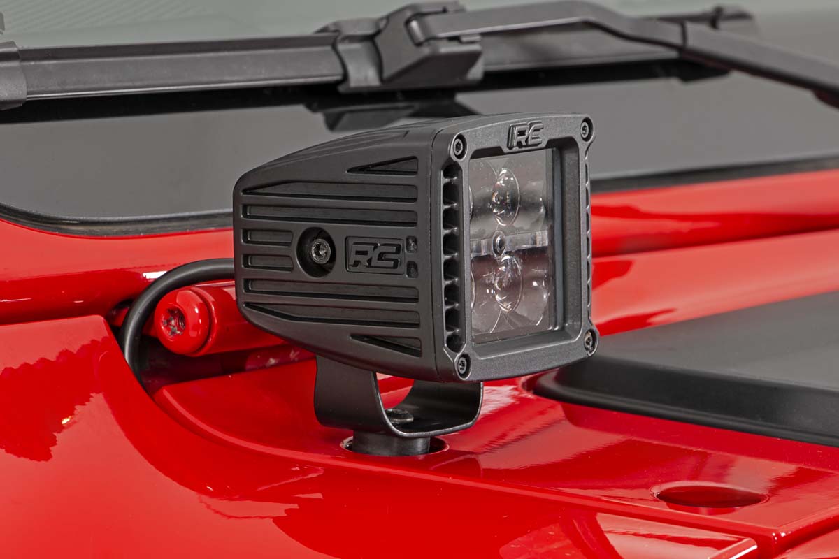 LED Light Kit | Cowl Mount | 2&quot; Black Pair | Jeep Gladiator JT/Wrangler JL (18-24)