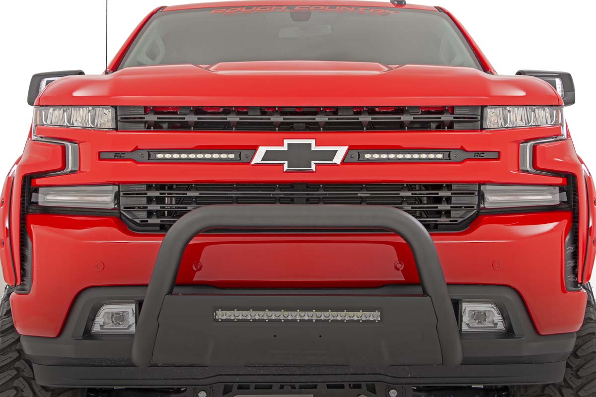 LED Light Kit | Grille Mount | 10&quot; Black Slimline Pair | Chevy Silverado 1500 (19-22)