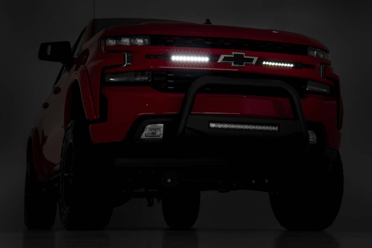 LED Light Kit | Grille Mount | 10&quot; Chrome Slimline Pair | Chevy Silverado 1500 (19-22)