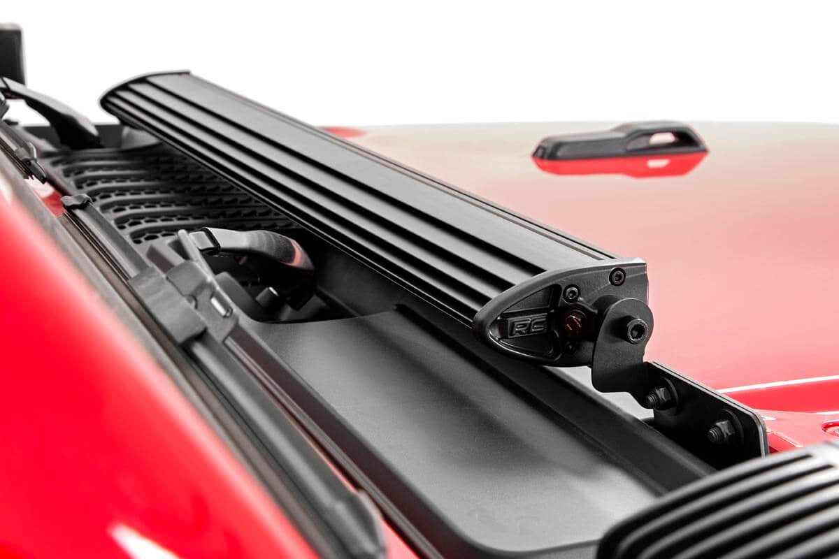 LED Light Kit | Hood Mount | 30&quot; Chrome Single Row | Jeep Gladiator JT/Wrangler JL (18-24)