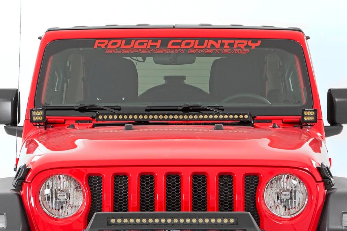 LED Light Kit | Hood Mount | 30&quot; Chrome Single Row | Jeep Gladiator JT/Wrangler JL (18-24)
